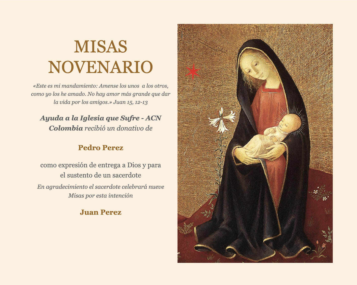 MisaNovenario Ofrece una Misa Novenario