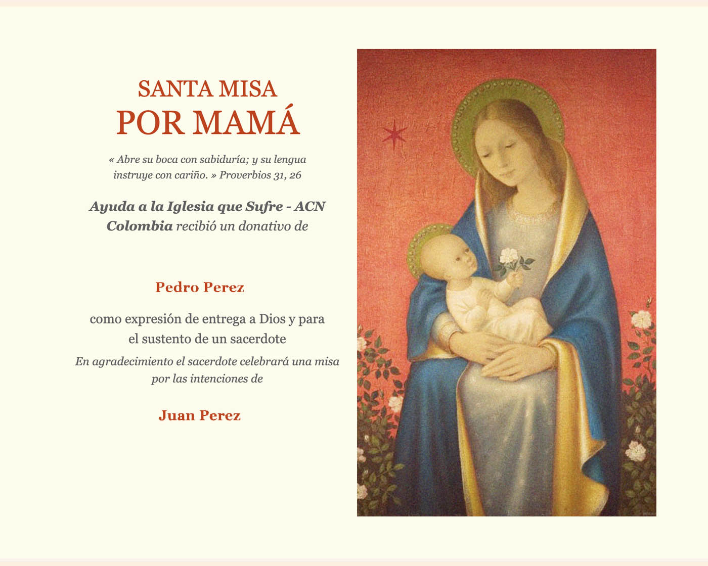 MisaMama CO Ofrece una Misa por Mamá