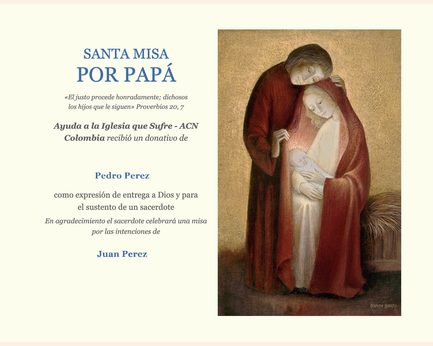 Ofrece una Misa por Papá