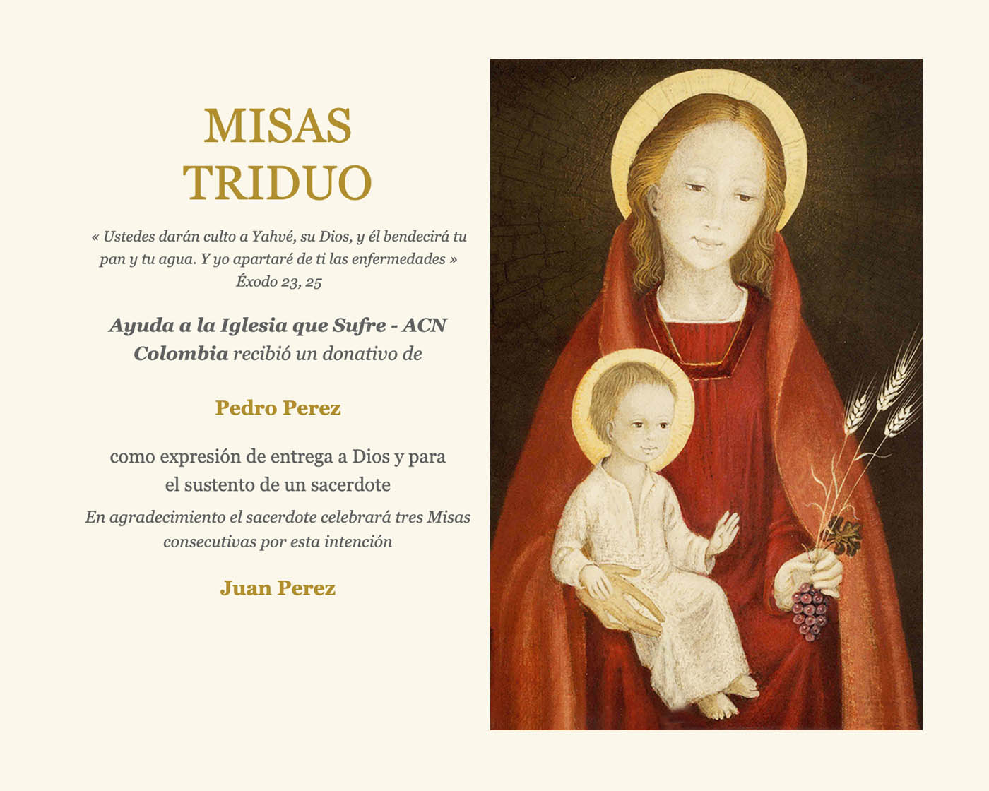 MisaTriduoCO Ofrece una Misa Triduo