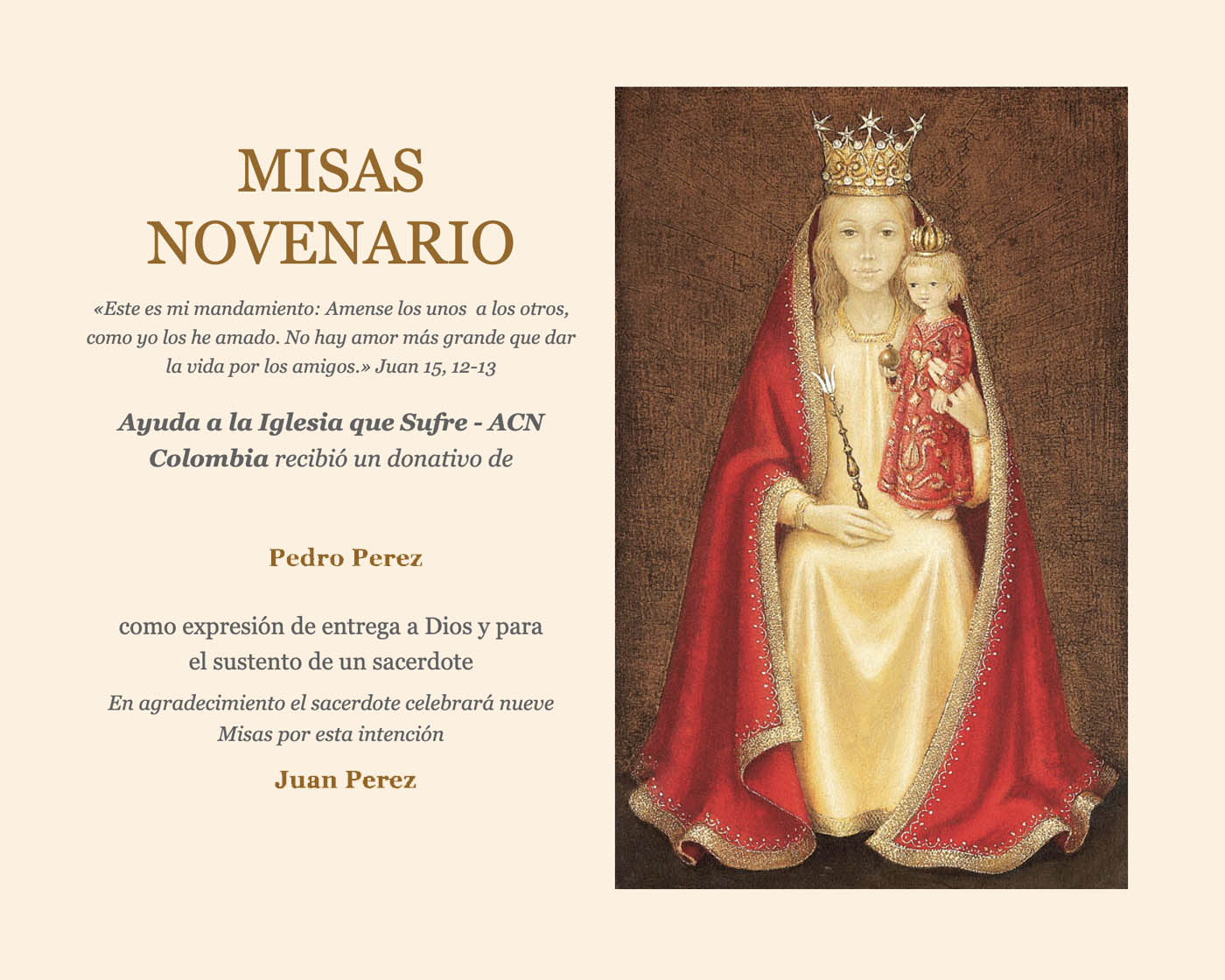MisaNovenarioCO Ofrece una Misa Novenario