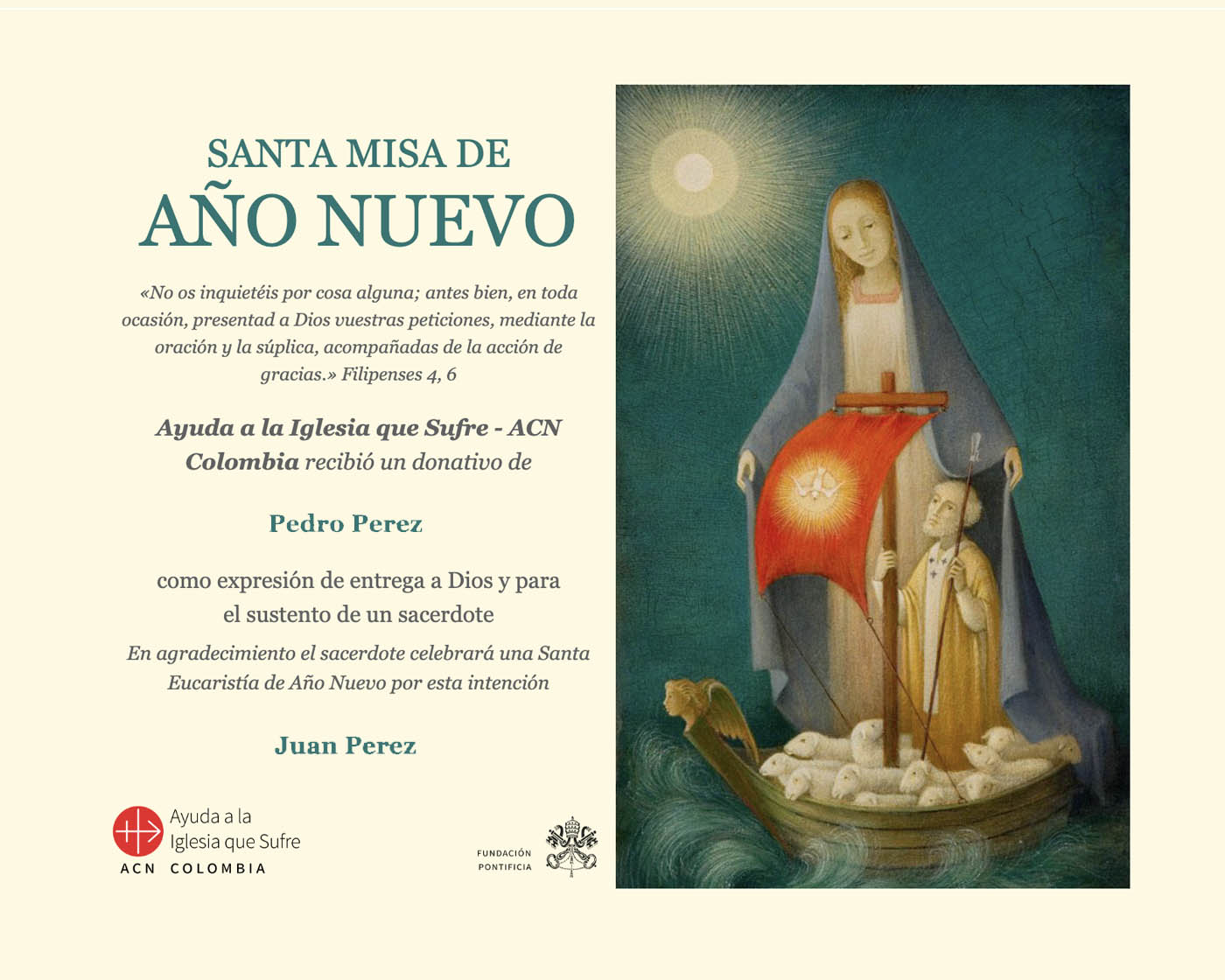 MisaAnoNuevo Ofrece una Misa por Año Nuevo