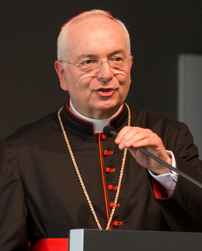 Farewell of outgoing Executive President Johannes Freiherr Heereman and inauguration of Thomas Heine-Geldern as new executive president of ACN on 17.04.2018 Cardenal Mauro Piacenza